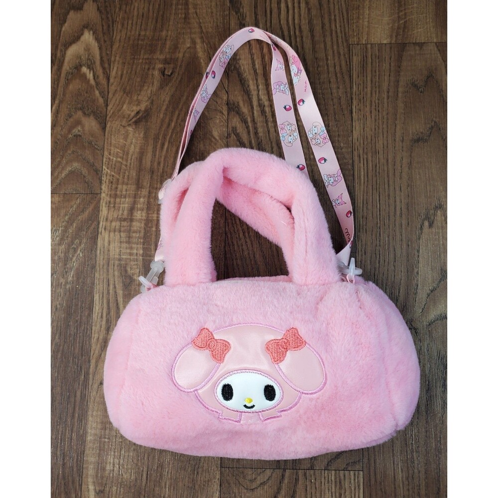 My Melody Pink Fuzzy 10" Plush Handbag Purse Tote